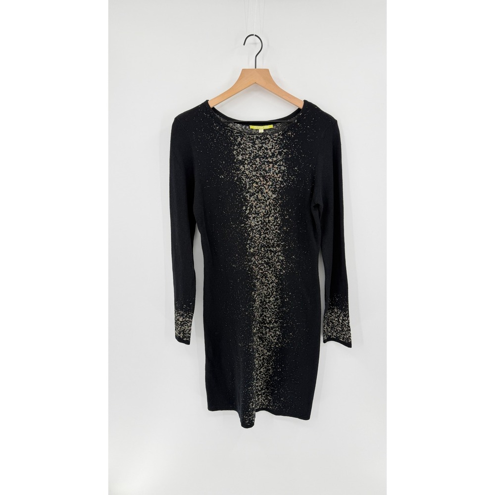 Gianni Bini NWT Knit Mini Bodycon Dress L Metallic Abstract Glam Holiday Party